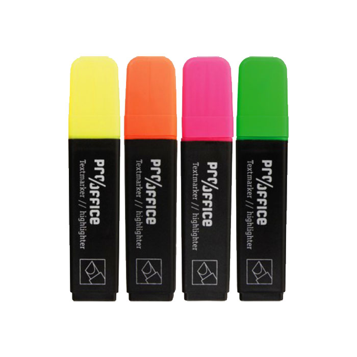 Textmarker farbig sortiert