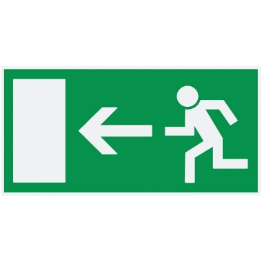 Hinweisschild Notausgang links