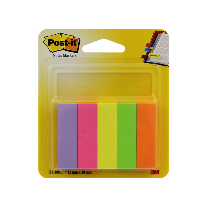 Haftmarker gelb, grün, orange, pink, violett