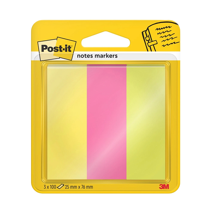 Haftmarker gelb, grün, pink