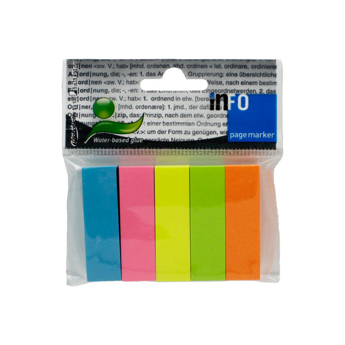 Haftmarker blau, gelb, grün, orange, rot