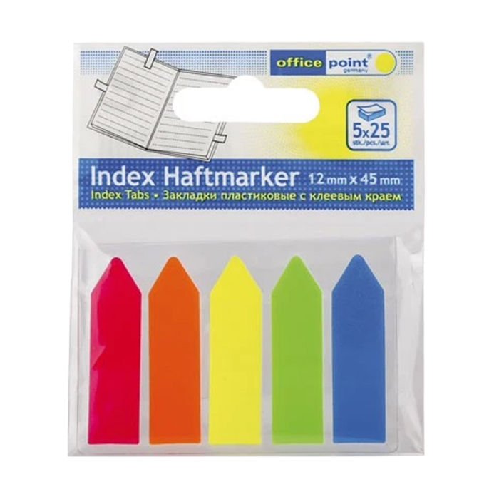 Haftmarker blau, gelb, grün, orange, rot