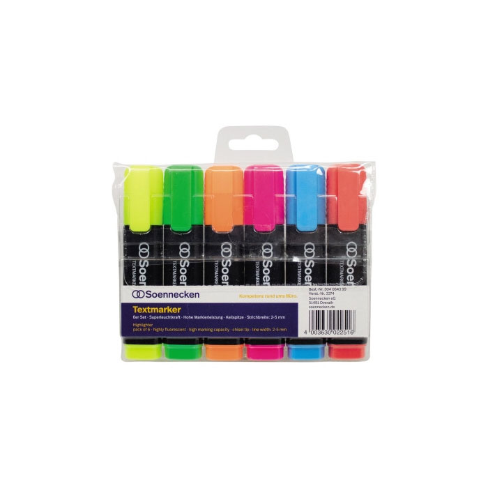 Textmarker farbig sortiert