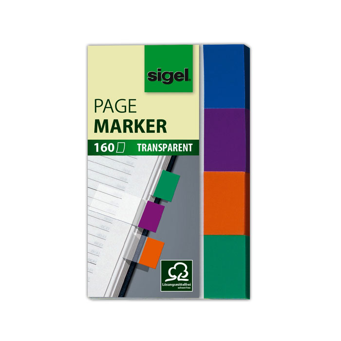 Haftmarker grün, orange, türkis, violett