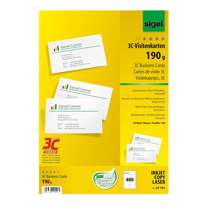 Visitenkarten 190 g / m²