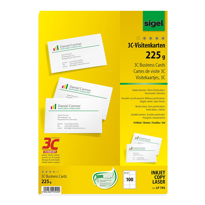 Visitenkarten 225 g / m²
