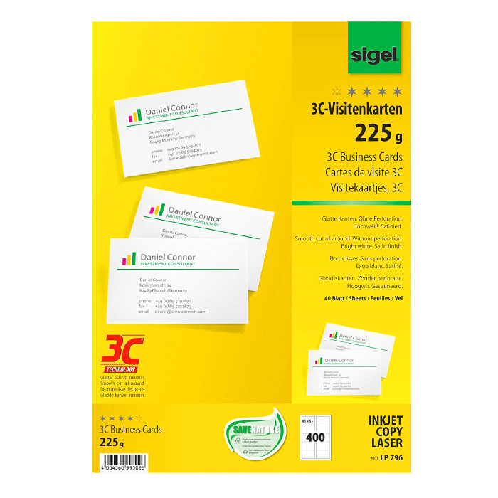 Visitenkarten 225 g / m²