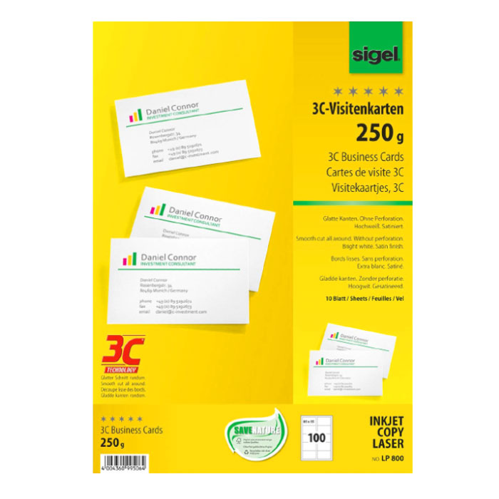 Visitenkarten 250 g / m²