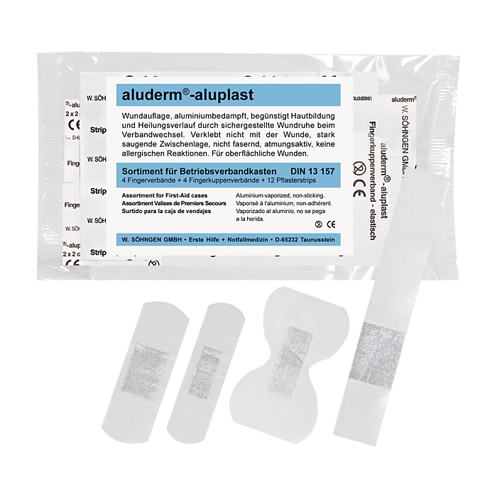Pflaster Söhngen Aluderm - aluplast / 1009152 Fingerpflaster Set, einzeln verpackt elastisch 4 Größen