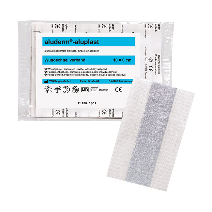 Pflaster Söhngen Aluderm - aluplast / 1009196 Wundpflaster Set, einzeln verpackt atmungsaktiv 10 cm x 6 cm